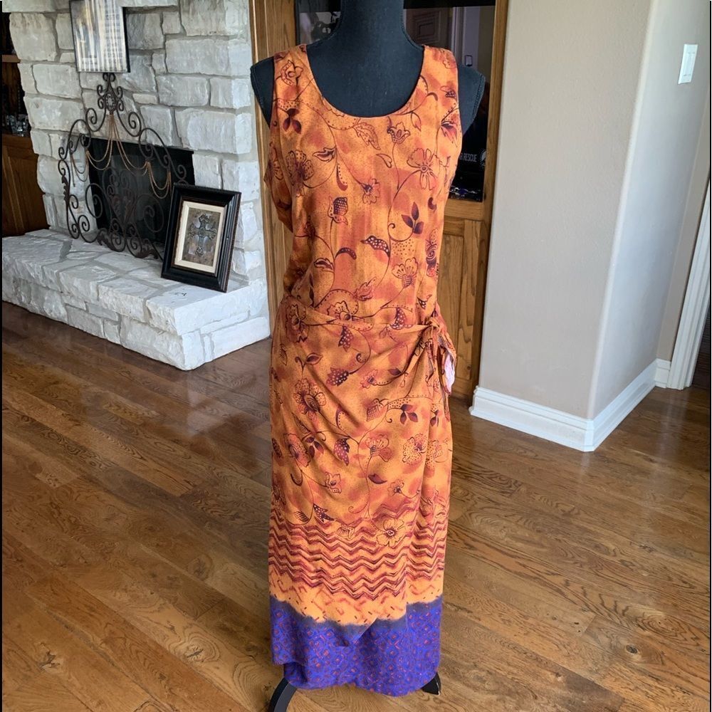 𝅺Vintage‎ Bohemian Wrap Sleeveless Dress
